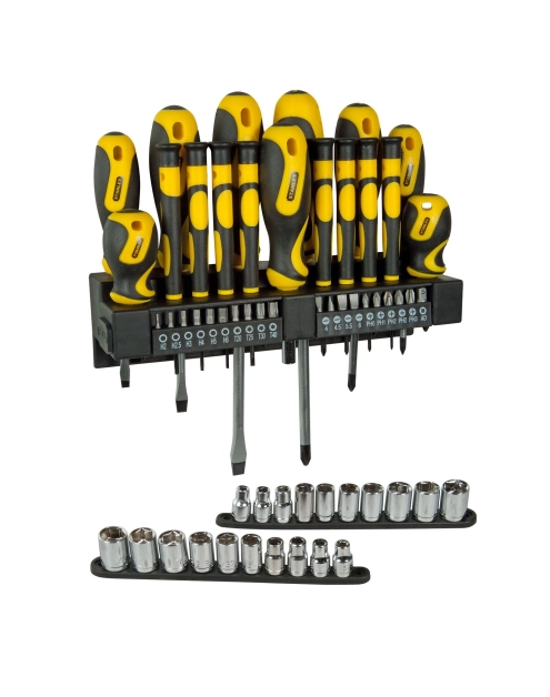 Zdjęcie: Zestaw wkrętaków, nasadek i bitów, 57 elementów STANLEY