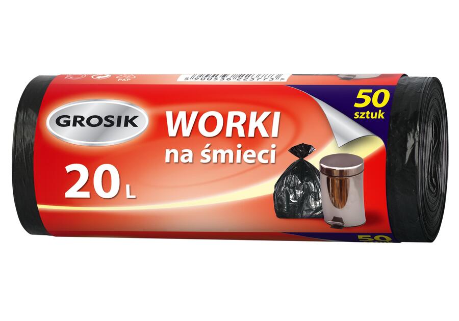 Zdjęcie: Worki na śmieci 20 L - 50 szt. GROSIK