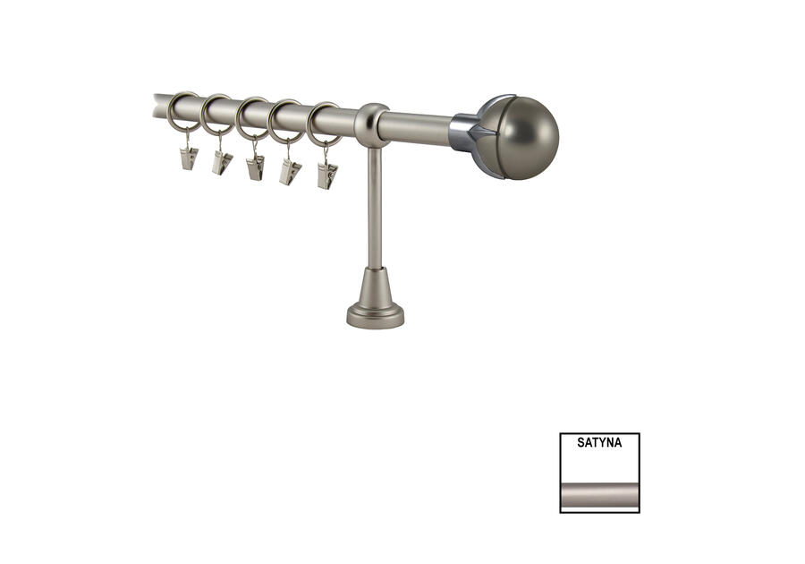 Zdjęcie: Karnisz podwójny Valentina fi 19 mm - 480 cm cono nikiel KARWEL