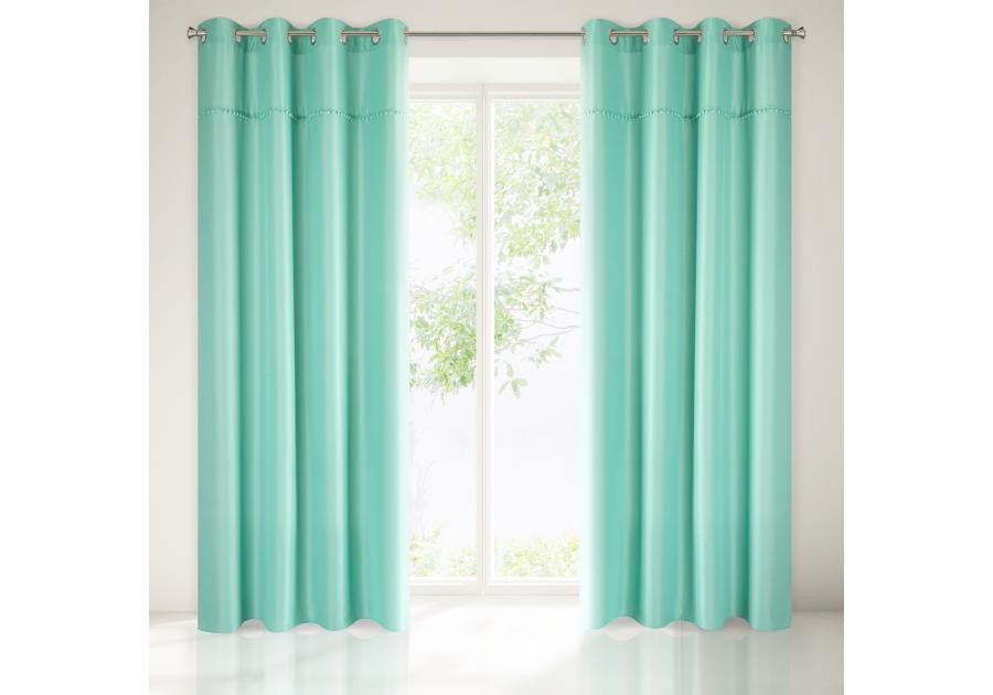 Zdjęcie: Zasłona Defne 135x260 cm miętowa na przelotkach EUROFIRANY