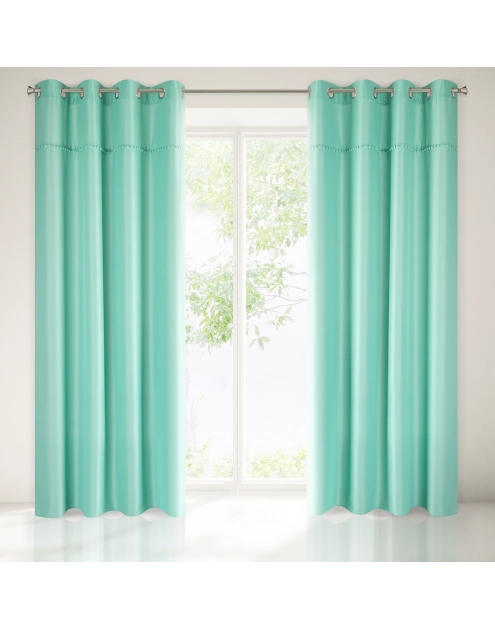 Zdjęcie: Zasłona Defne 135x260 cm miętowa na przelotkach EUROFIRANY