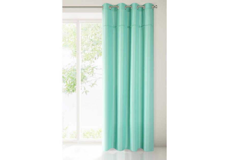 Zdjęcie: Zasłona Defne 135x260 cm miętowa na przelotkach EUROFIRANY