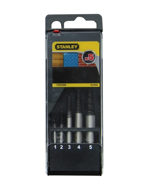 Zdjęcie: Wykrętaki do zerwanych śrub do wiertarek 5 szt. M3-M18 STANLEY