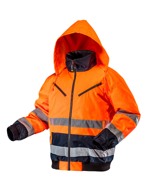 Zdjęcie: Kurtka robocza ostrzegawcza ocieplana, pomarańczowa, rozmiar S NEO