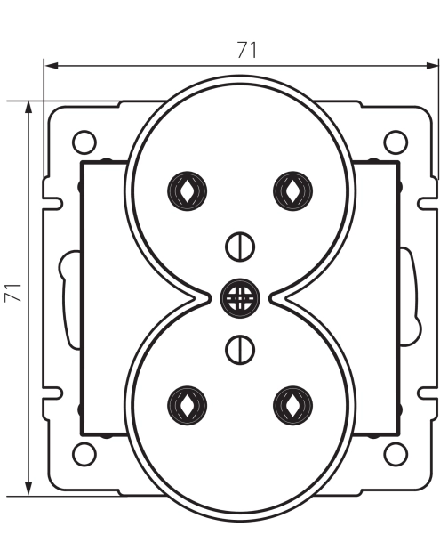 Zdjęcie: Gniazdo podwójne francuskie Logi 02-1253-102 MOWION