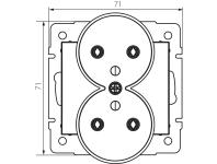 Zdjęcie: Gniazdo podwójne francuskie Logi 02-1253-102 MOWION