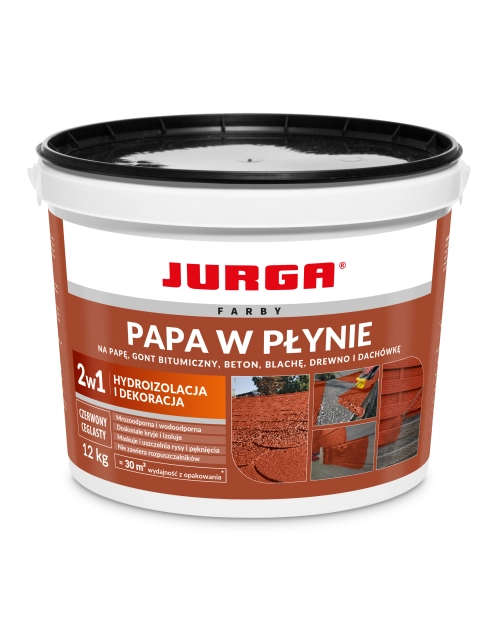 Zdjęcie: Papa w płynie, ceglasty czerwony 12 kg JURGA