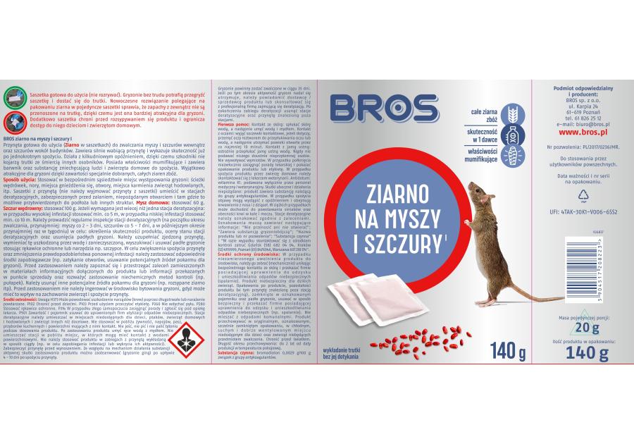 Zdjęcie: Ziarno na myszy i szczury 0,14 kg BROS