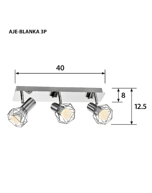 Zdjęcie: Listwa Aje-Blanka 3P E14 3 x 40W ACTIVEJET