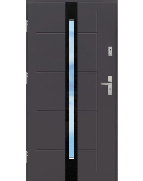 Zdjęcie: Drzwi zewnętrzne stalowo-drewniane Disting Liberto 12 Antracyt 90 cm lewe KR CENTER