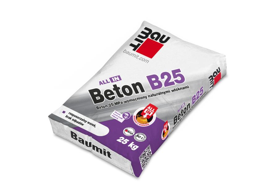 Zdjęcie: Beton C20/25 wzmocniony naturalnymi włóknami All In Beton B25 -30 kg BAUMIT