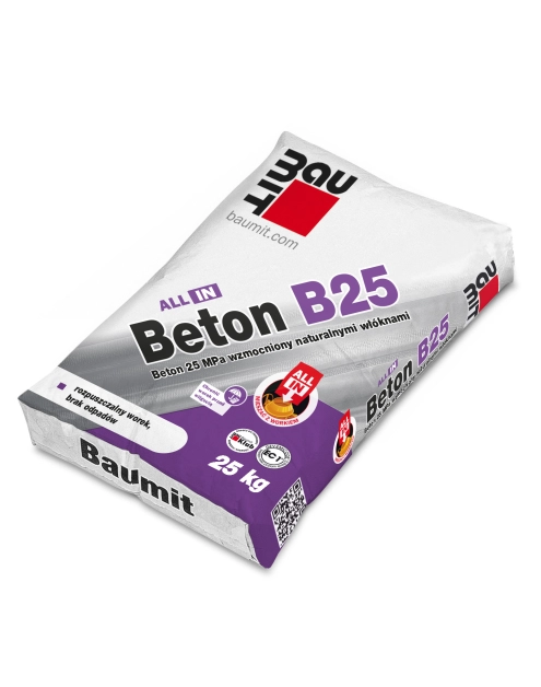 Zdjęcie: Beton C20/25 wzmocniony naturalnymi włóknami All In Beton B25 -30 kg BAUMIT