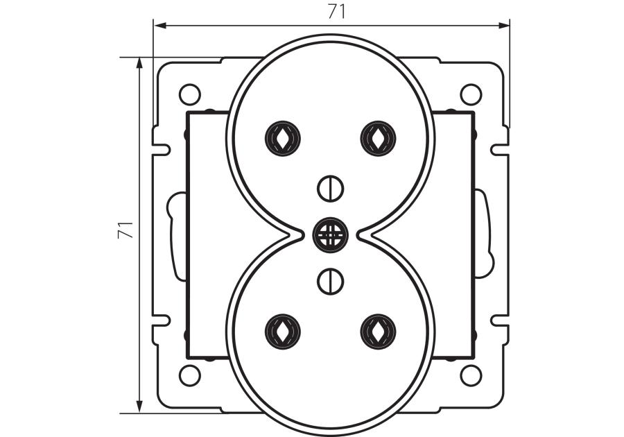 Zdjęcie: Gniazdo podwójne francuskie Logi 02-1253-142 MOWION