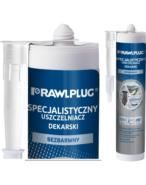 Zdjęcie: Uszczelniacz dekarski specjalistyczny żywiczny R-SL-DEK-SPEC bezbarwny 300 ml RAWLPLUG
