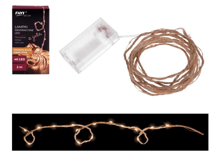 Zdjęcie: Lampki dekoracyjne z jutą 40 LED 2 m 32101 RAVI