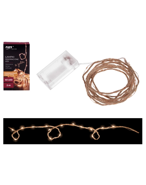 Zdjęcie: Lampki dekoracyjne z jutą 40 LED 2 m 32101 RAVI