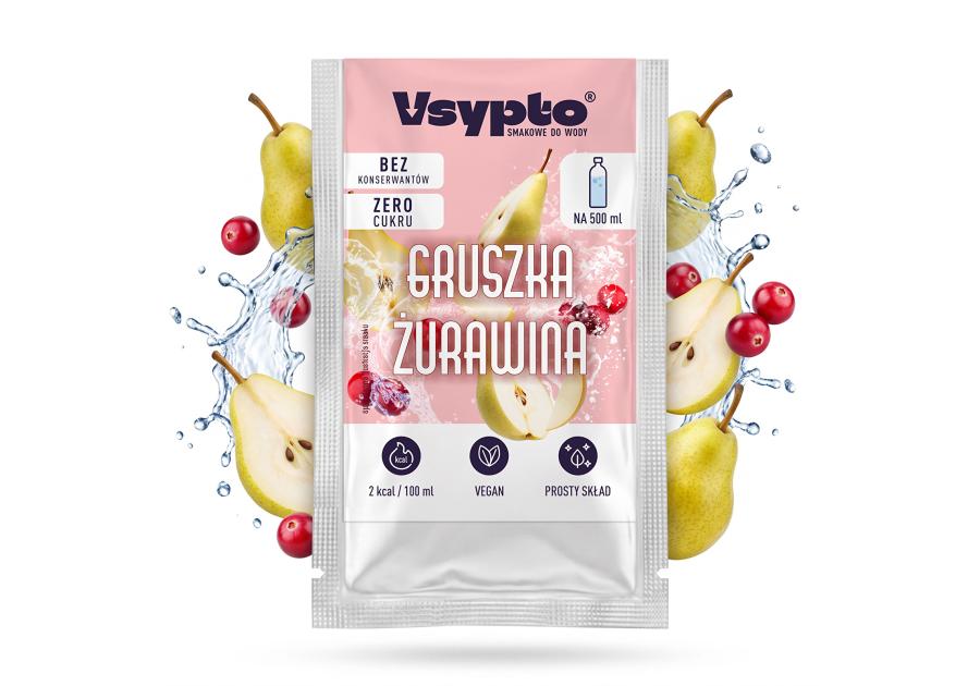 Zdjęcie: Napój w proszku do wody o smaku gruszka - żurawina 3 g VSYPTO