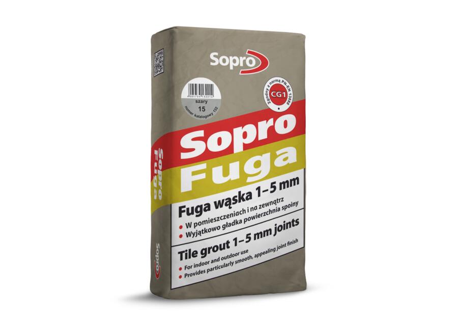 Zdjęcie: Fuga wąska Sopro Fuga szary 25 kg SOPRO