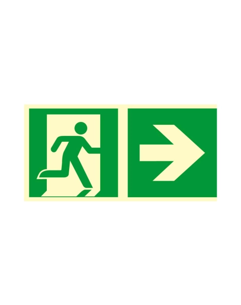 Zdjęcie: Oznaczenie "Kierunek do wyjścia drogi ewakuacyjnej w prawo" 15x30 cm METRO