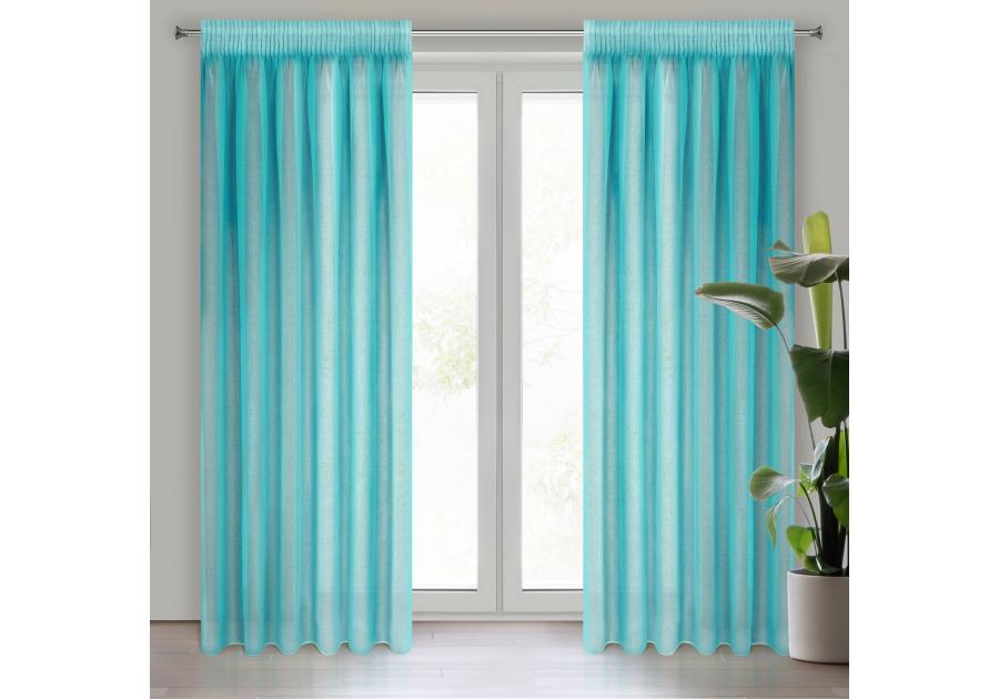 Zdjęcie: Firana gotowa Elpidia na taśmie 140x270 cm turkusowy EUROFIRANY