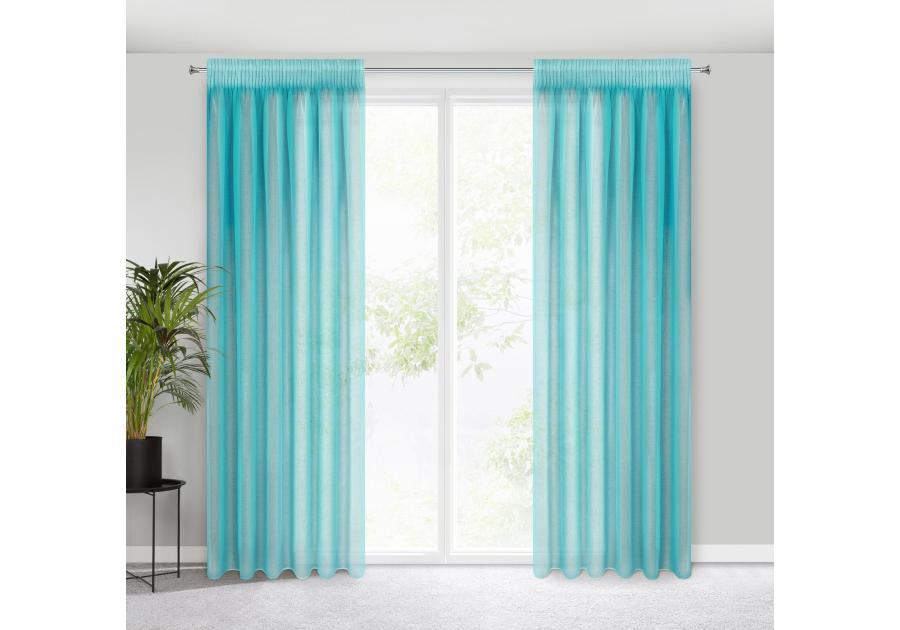 Zdjęcie: Firana gotowa Elpidia na taśmie 140x270 cm turkusowy EUROFIRANY
