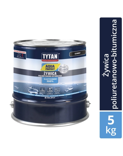 Zdjęcie: Żywica poliuretanowo-bitumiczna czarny Aqua Protect 5 kg TYTAN PROFESSIONAL