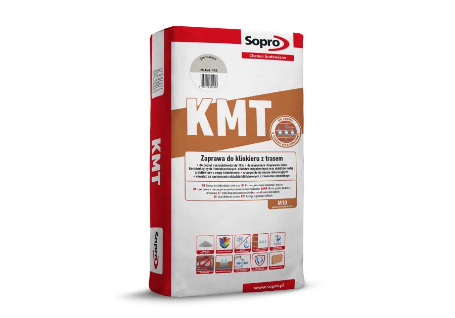 Zdjęcie: Zaprawa do klinkieru z trasem KMT 402 jasnoszary 25 kg SOPRO