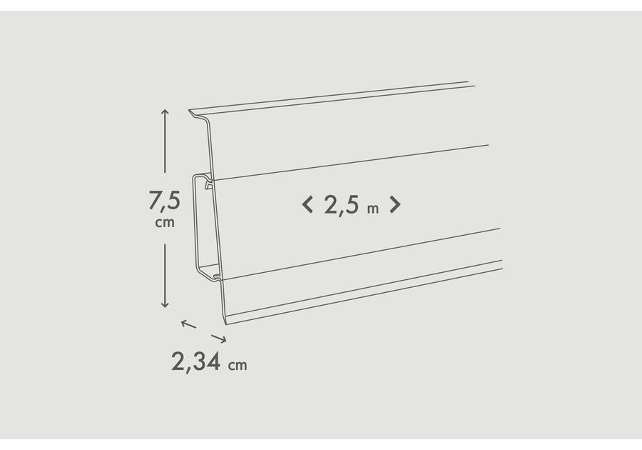 Zdjęcie: Listwa przypodłogowa Hi Line Cezar 2,5 m biały mat do malowania CEZAR