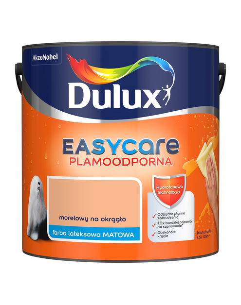 Zdjęcie: Farba do wnętrz EasyCare 2,5 L morelowy na okragło DULUX