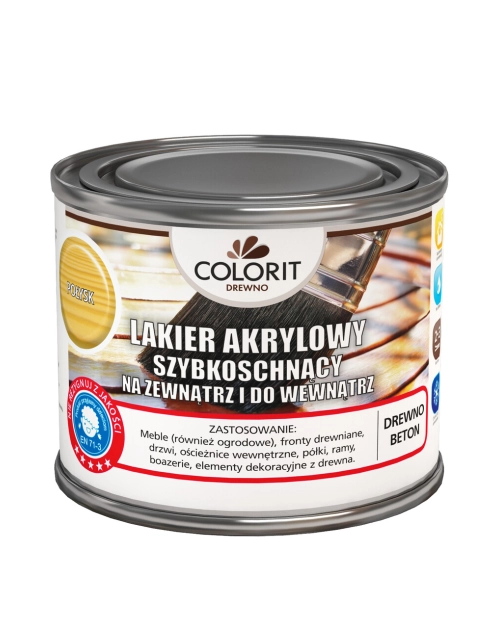 Zdjęcie: Lakier akrylowy szybkoschnący na zewnątrz i do wewnątrz, głęboki mat 375 ml COLORIT