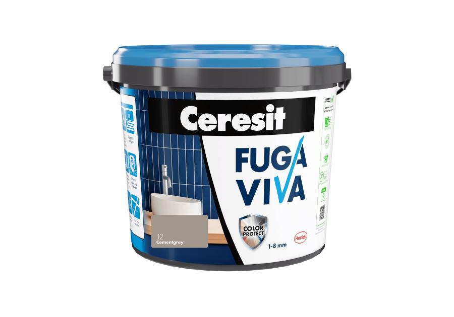Zdjęcie: Fuga Viva elastyczna cementowa 1-8 mm cementgrey 4 kg CERESIT