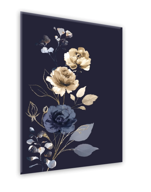 Zdjęcie: Obraz Glasspik Flowers 50x70 cm Gl301 Navy STYLER