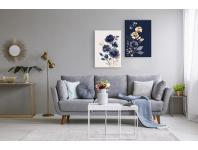 Zdjęcie: Obraz Glasspik Flowers 50x70 cm Gl301 Navy STYLER