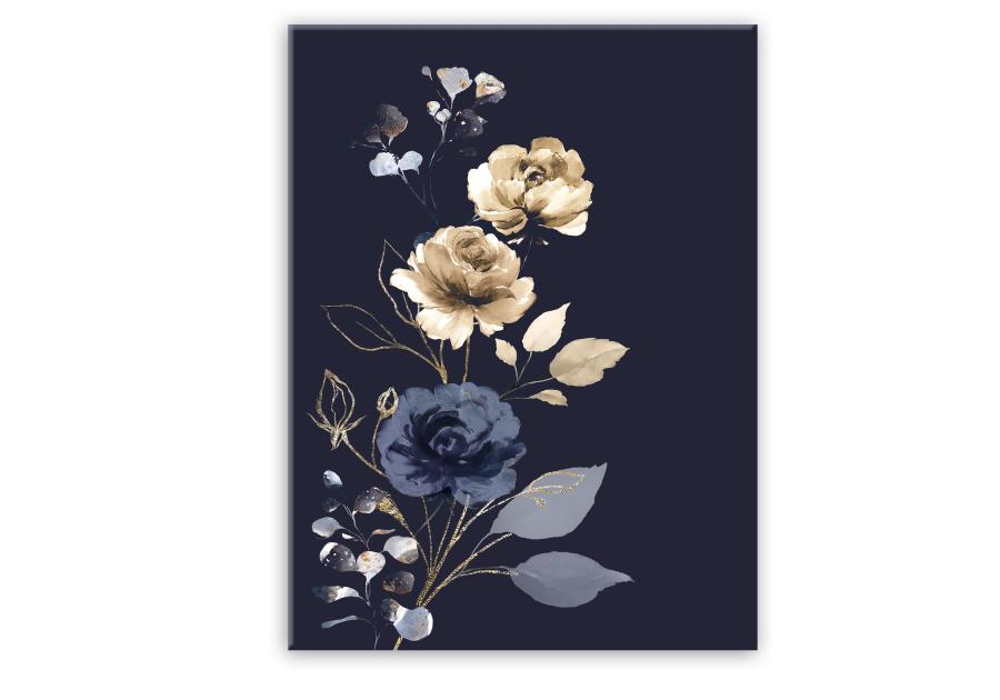 Zdjęcie: Obraz Glasspik Flowers 50x70 cm Gl301 Navy STYLER