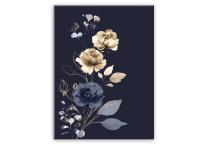 Zdjęcie: Obraz Glasspik Flowers 50x70 cm Gl301 Navy STYLER