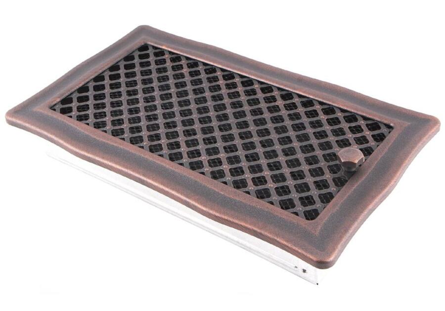 Zdjęcie: Kratka kominkowa wentylacyjna Deco 16x32 cm z żaluzją miedziana patyna PARKANEX