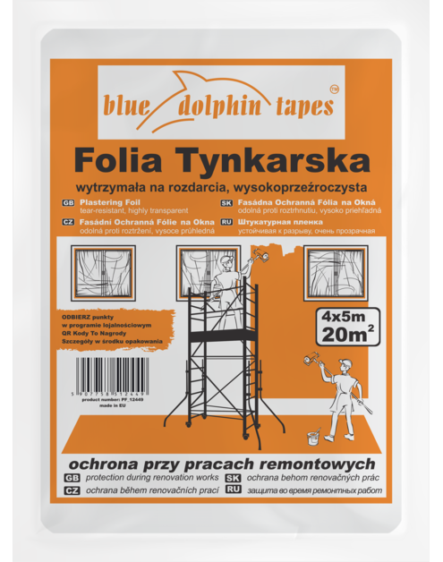 Zdjęcie: Folia tynkarska 4 x 5 m BLUEDOLPHIN