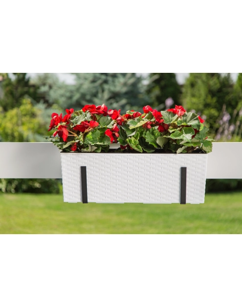Zdjęcie: Kwietnik Begonia 190x560 mm rattan, biały LAMELA