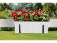Zdjęcie: Kwietnik Begonia 190x560 mm rattan, biały LAMELA