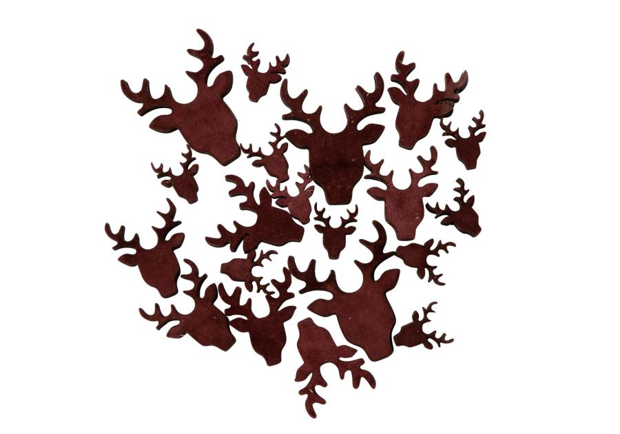 Zdjęcie: Ozdoby drewniane Renifer z welurowym frontem 20 szt. ALTOMDESIGN