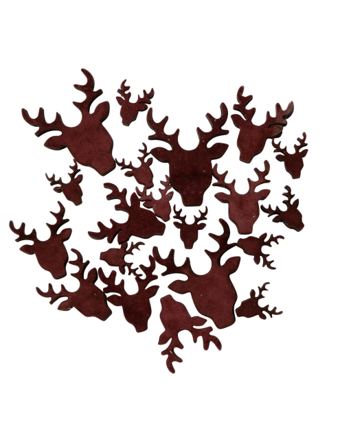 Zdjęcie: Ozdoby drewniane Renifer z welurowym frontem 20 szt. ALTOMDESIGN