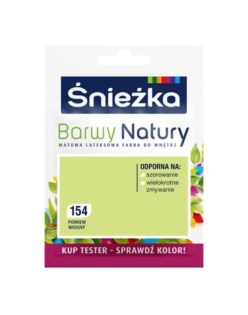 Zdjęcie: Tester koloru Barwy Natury powiew wiosny 154 25 ML ŚNIEŻKA