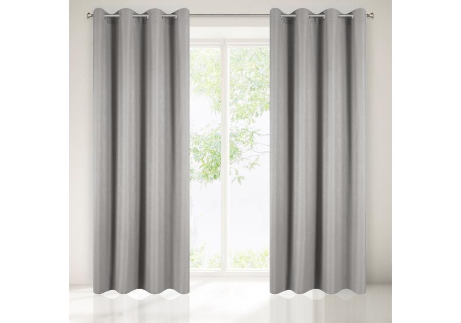 Zdjęcie: Zasłona Charlie 140x250 cm srebrna na przelotkach EUROFIRANY