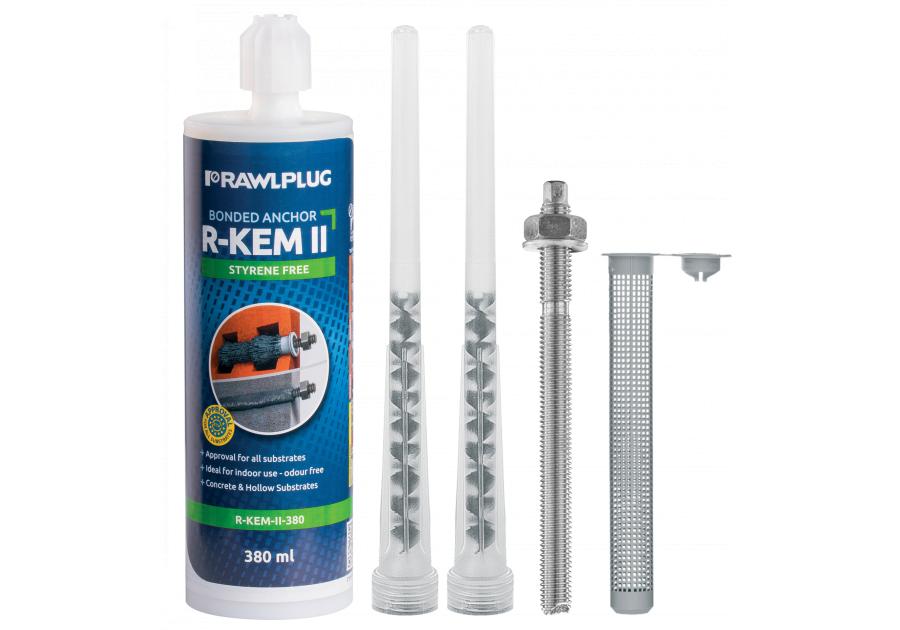 Zdjęcie: Kotwa chemiczna poliestrowa R-KEM-II 175 ml zestaw 11 elementów RAWLPLUG