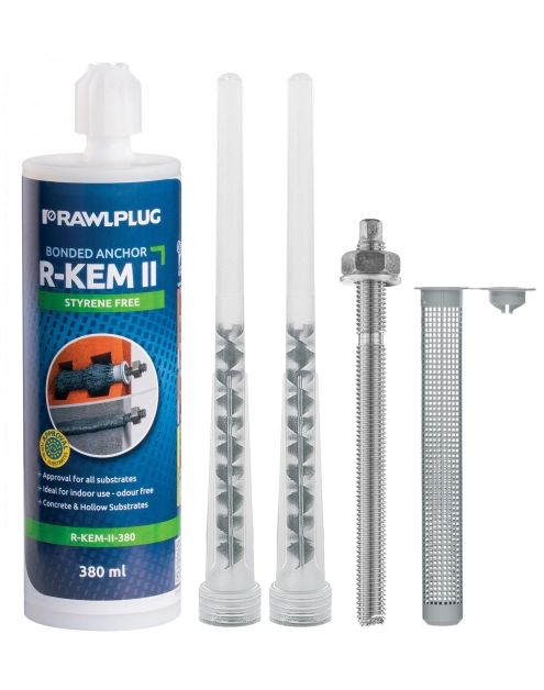 Zdjęcie: Kotwa chemiczna poliestrowa R-KEM-II 175 ml zestaw 11 elementów RAWLPLUG