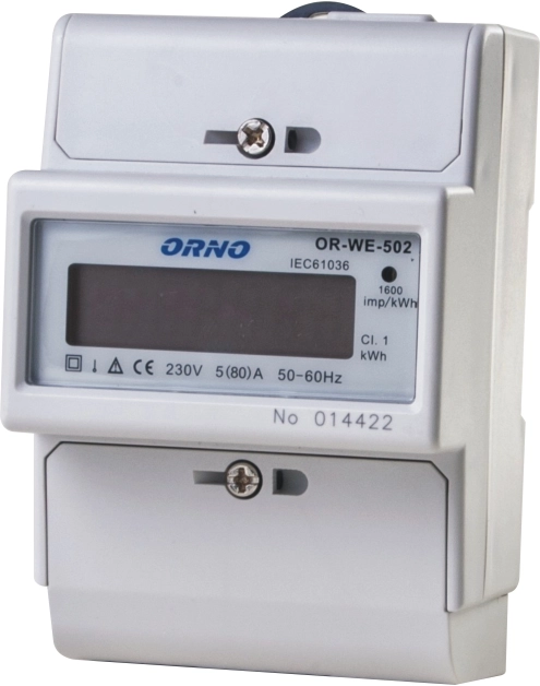 Zdjęcie: Wskaźnik zużycia energii elektrycznej 1-fazowy 80 A ORNO