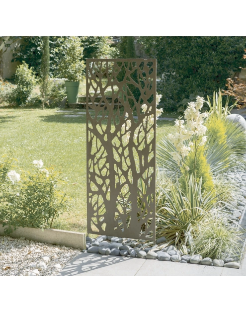 Zdjęcie: Ścianka metalowa DecoPanel Tree 0,6x1,5 m, szary NORTENE