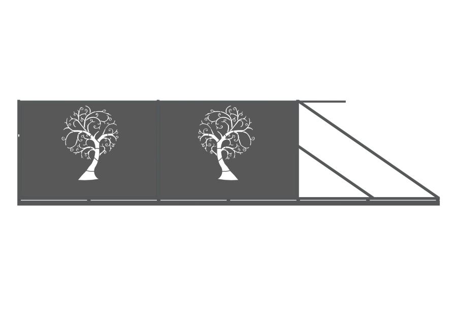 Zdjęcie: Brama przesuwna Nela 4,00 m, 1,50 m, stal ocynk+RAL7016 struktura prawa POLBRAM