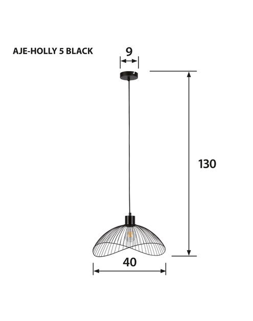 Zdjęcie: Lampa wisząca Aje-Holly 5 Black 1xE27 40 cm ACTIVEJET