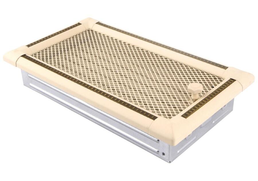 Zdjęcie: Kratka kominkowa wentylacyjna Exclusive 16x32  cm z żaluzją kość słoniowa, mosiądz-patyna PARKANEX